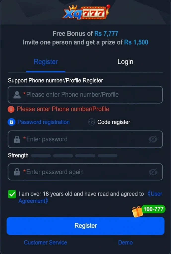 Xq777 Game login register image