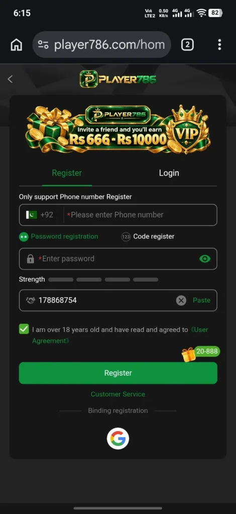 Player786 deposit and withdrawal